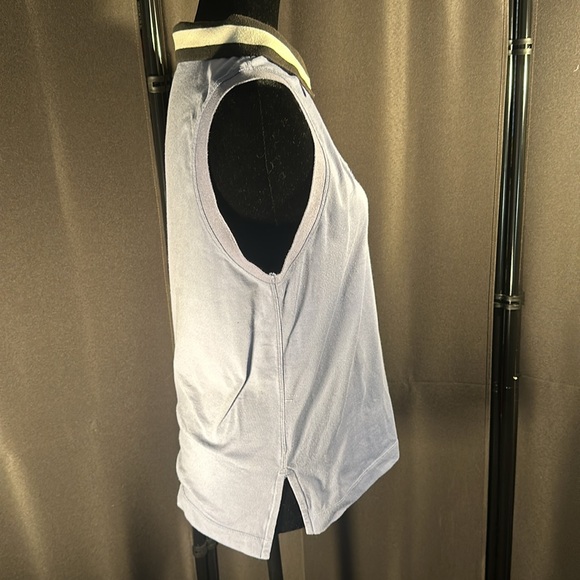 🖤 5/$30 🖤 Calvin Klein lavender purple sleeveless polo shirt black&white collar - Picture 6 of 14